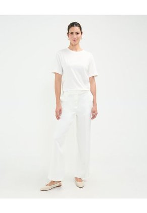 Camiseta Para Mujer Manga Corta Cuello Redondo Color Blanco Marca Patprimo #30093721