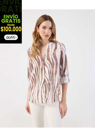 Blusa  Para Mujer Manga Larga Color Café Marca Patprimo #30123635 Patprimo