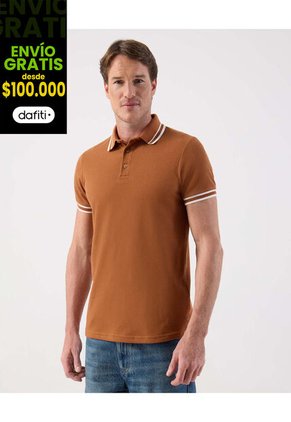 Polo Para Hombre Cuello Tejido Sin Bolsillo Color Café Marca Patprimo #44117399