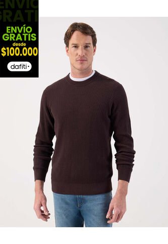 Saco  Para Hombre Cuello Redondo Color Café Marca Patprimo #44330237 Patprimo