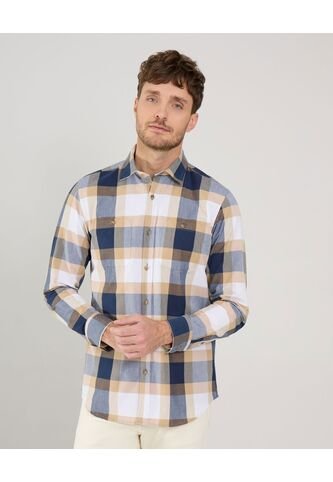 Camisa Para Hombre Manga Larga Con Bolsillo Color Azul  Marca Patprimo #44013046 Patprimo