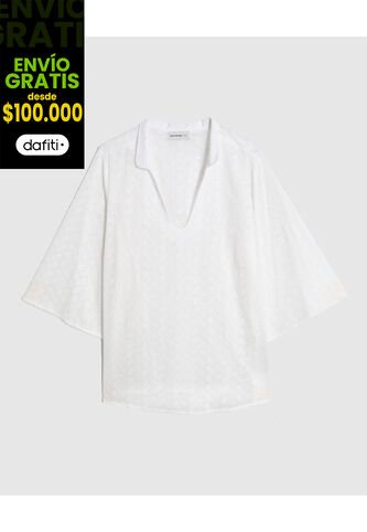 Blusa  Para Mujer Manga 3/4 Color Blanco Marca Patprimo #14121413 Patprimo