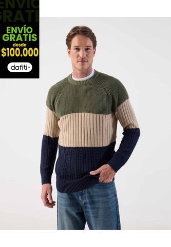 Buzo  Para Hombre Cuello Redondo Color Verde Marca Patprimo #44060319 Patprimo