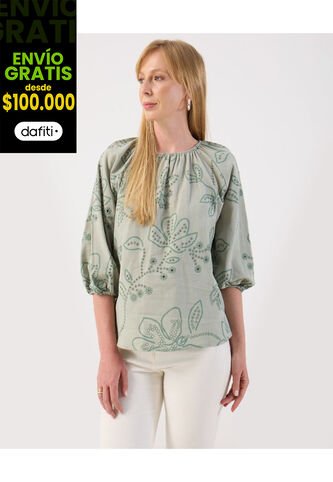 Blusa  Para Mujer Manga 3/4 Color Verde Marca Patprimo #30123568 Patprimo