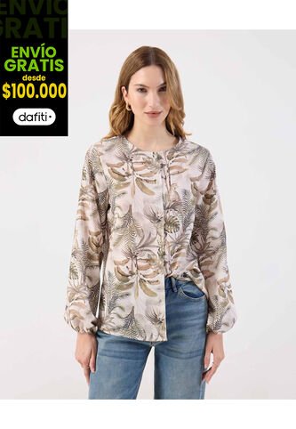 Blusa  Para Mujer Manga Larga Color Beige Marca Patprimo #30123615 Patprimo