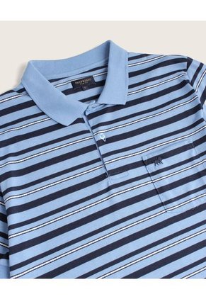 Polo Para Hombre Cuello Tejido Con Bolsillo Color Azul  Marca Patprimo #44110817