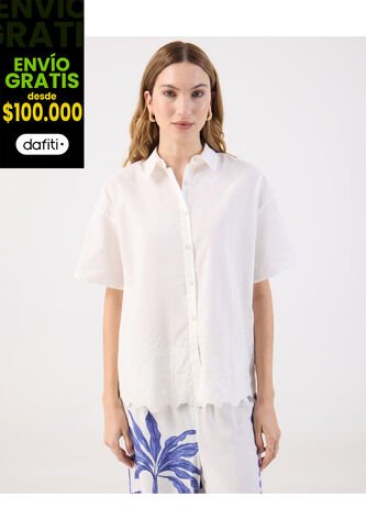 Camisa  Para Mujer Manga Corta Color Blanco Marca Patprimo #30010754 Patprimo