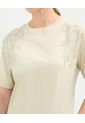 Camiseta Para Mujer Manga Corta Cuello Redondo Color Beige Marca Patprimo #30093720 de Patprimo