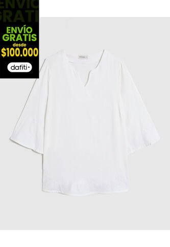 Blusa  Para Mujer Manga 3/4 Color Blanco Marca Patprimo #14121418 Patprimo