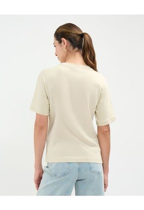 Camiseta Para Mujer Manga Corta Cuello Redondo Color Beige Marca Patprimo #30093720