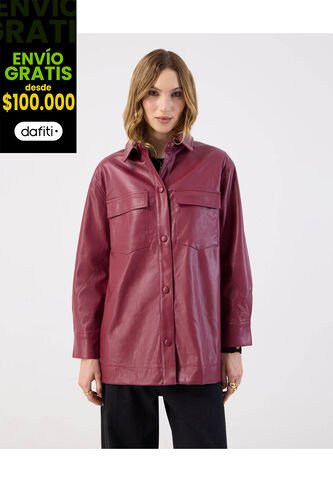 Chaqueta  Para Mujer Pu Color Vino Marca Patprimo #30080588 Patprimo