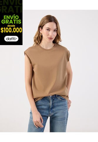 Camiseta  Para Mujer Manga Corta Cuello Redondo Color Café Marca Patprimo #30093835 Patprimo