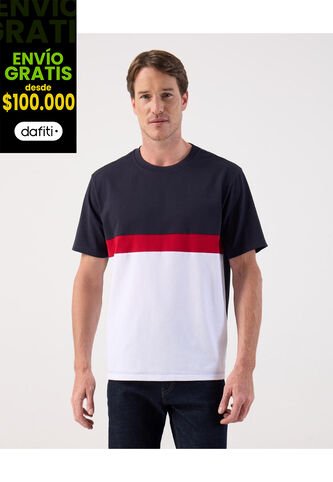 Camiseta  Para Hombre Manga Corta Cuello Redondo Color Azul Marca Patprimo #44097219 Patprimo