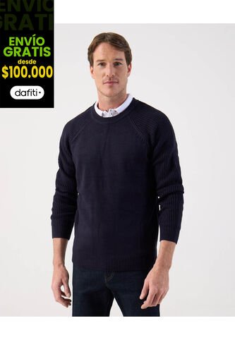 Saco  Para Hombre Cuello Redondo Color Azul Marca Patprimo #44330244 Patprimo