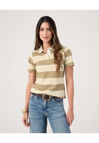 Polo  Para Mujer Manga Corta Color Crema Marca Patprimo #30110425 Patprimo