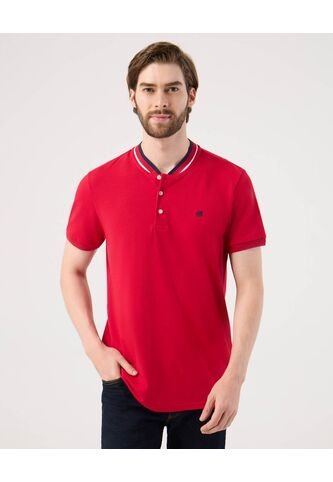 Polo  Para Hombre Cuello Mao Sin Bolsillo Color Rojo Marca Patprimo #44112434 Patprimo