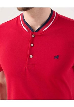 Polo  Para Hombre Cuello Mao Sin Bolsillo Color Rojo Marca Patprimo #44112434
