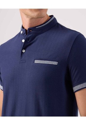 Polo  Para Hombre Cuello Mao Con Bolsillo Color Azul Marca Patprimo #44112637