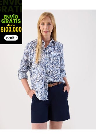 Camisa  Para Mujer Manga Larga Color Azul Marca Patprimo #30010762 Patprimo