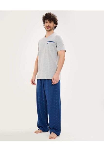 Pijama Para Hombre M/C P/L Color Gris  Marca Patprimo #44040209
