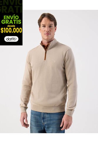 Saco  Para Hombre Cuello Alto O Cuello Tortuga Color Beige Marca Patprimo #44330243 Patprimo
