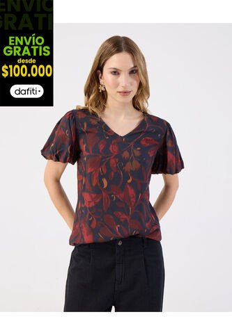 Blusa  Para Mujer Manga Corta Color Azul Marca Patprimo #30123639 Patprimo