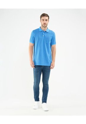 Polo Para Hombre Cuello Tejido Con Bolsillo Color Azul Marca Patprimo #44112666
