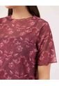 Camiseta Para Mujer Manga Corta Cuello Redondo Color Vino Marca Patprimo #14091433 de Patprimo