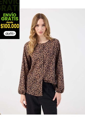 Blusa  Para Mujer Manga Larga Color Café Marca Patprimo #30123615 Patprimo