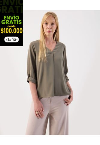 Blusa  Para Mujer Manga 3/4 Color Verde Marca Patprimo #30123628 Patprimo