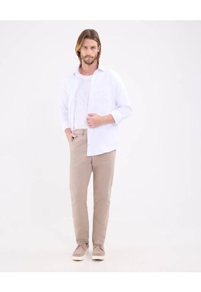 Camisa Para Hombre Manga Larga Sin Bolsillo Cuello Italiano Color Blanco Marca Patprimo #44012575
