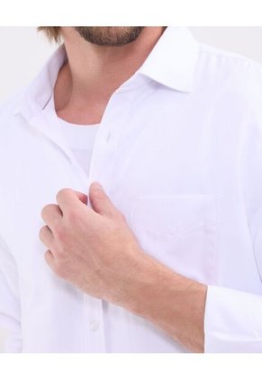 Camisa Para Hombre Manga Larga Sin Bolsillo Cuello Italiano Color Blanco Marca Patprimo #44012575
