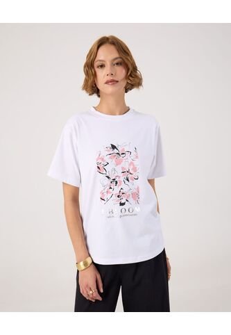 Camiseta Para Mujer Manga Corta Cuello Redondo Color Blanco Marca Patprimo #30093860 Patprimo