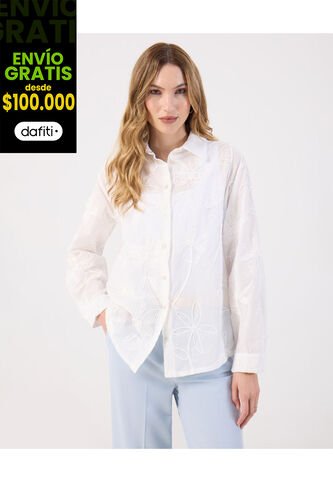 Camisa  Para Mujer Manga Larga Color Blanco Marca Patprimo #30010755 Patprimo