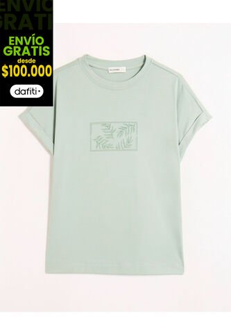 Camiseta  Para Mujer Manga Corta Cuello Redondo Color Verde Marca Patprimo #30093798 Patprimo