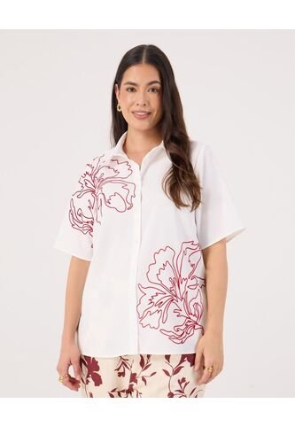 Camisa Para Mujer Manga Corta Color Blanco Marca Patprimo #14010201 Patprimo