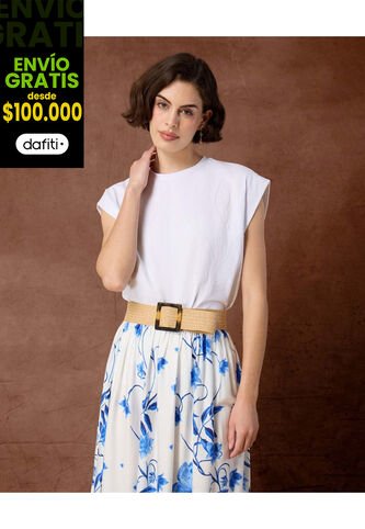 Camiseta  Para Mujer Manga Corta Cuello Redondo Color Blanco Marca Patprimo #30093892 Patprimo