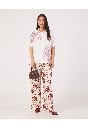 Camisa Para Mujer Manga Corta Color Blanco Marca Patprimo #14010201