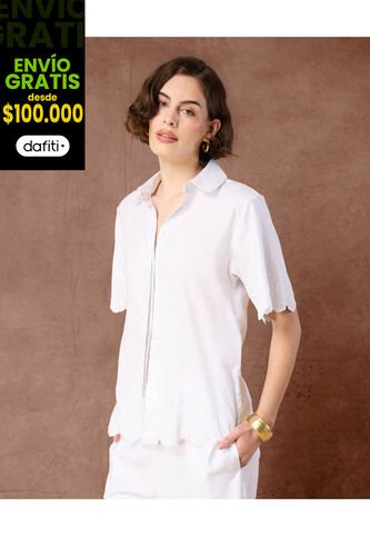 Camisa  Para Mujer Manga Corta Color Blanco Marca Patprimo #30010768 Patprimo