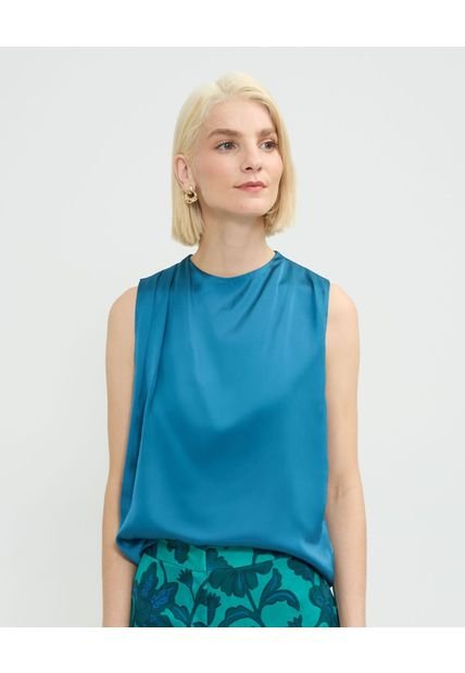 Blusa Para Mujer Manga Sisa Color Azul Marca Patprimo #30123486