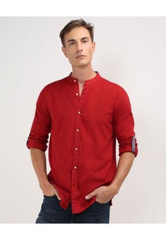 Camisa Para Hombre Manga Larga Sin Bolsillo Color Cereza Marca Patprimo #44012907 Patprimo