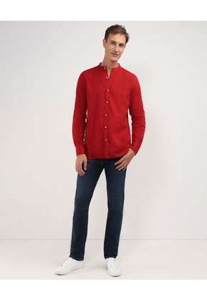 Camisa Para Hombre Manga Larga Sin Bolsillo Color Cereza Marca Patprimo #44012907