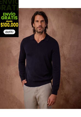 Polo  Para Hombre Cuello Tejido Sin Bolsillo Color Azul Marca Patprimo #44112788 Patprimo