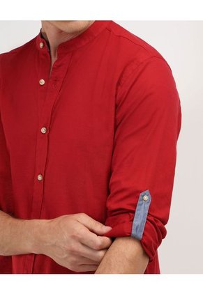 Camisa Para Hombre Manga Larga Sin Bolsillo Color Cereza Marca Patprimo #44012907