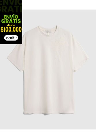 Camiseta  Para Mujer Manga Corta Cuello Redondo Color Crema Marca Patprimo #14091451 Patprimo