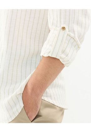 Camisa Para Hombre Manga Larga Con Bolsillo Cuello Casual M Color Crema Marca Patprimo #44013095