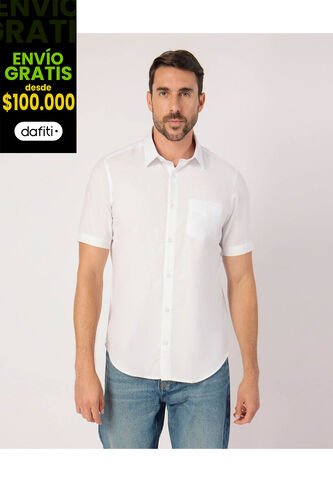Camisa  Para Hombre Manga Corta Sin Bolsillo Cuello Formal C Color Blanco Marca Patprimo #44013185 Patprimo