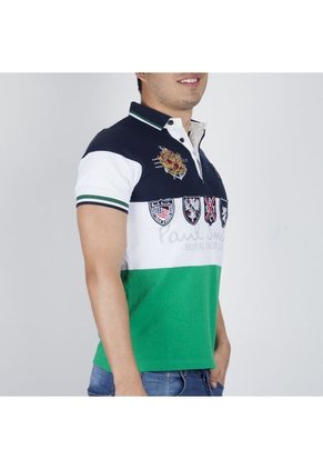 Camiseta Tipo Polo Paul Smith Azul-Blanco-Verde