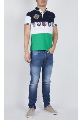 Camiseta Tipo Polo Paul Smith Azul-Blanco-Verde