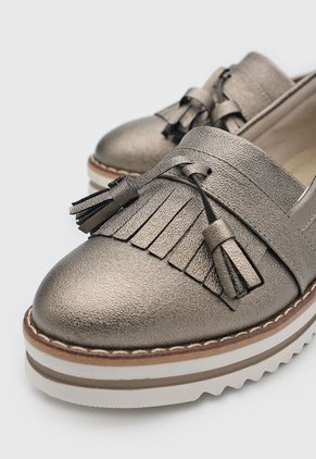 Mocasín Plateado-Blanco-Café PD Aitana